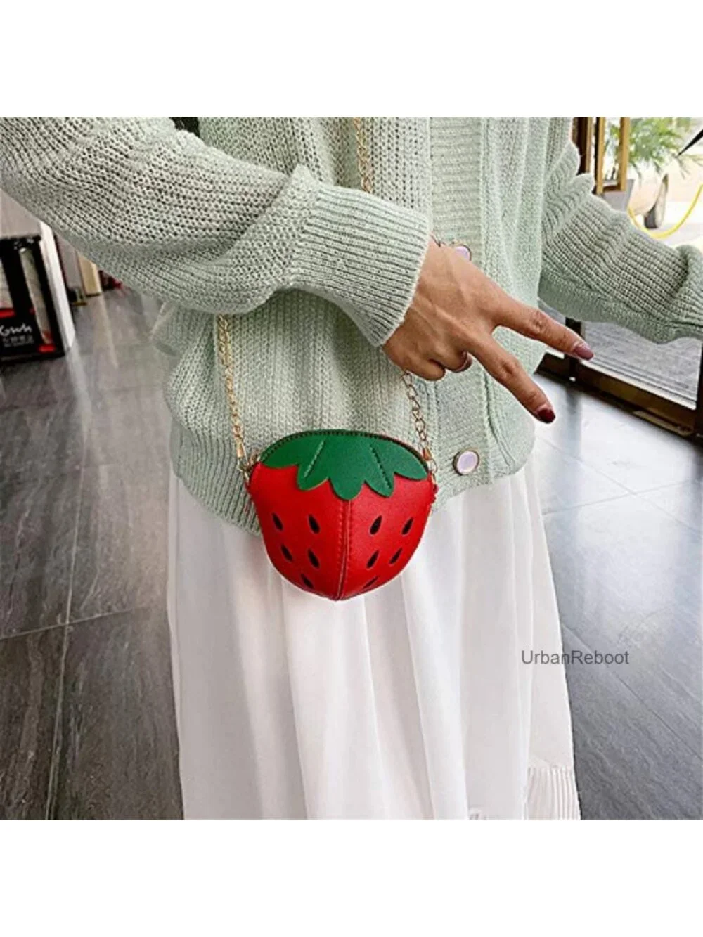 PU Leather Crossbody Coin Purse Small Mini Messenger Bag Adjustable Strap Zip